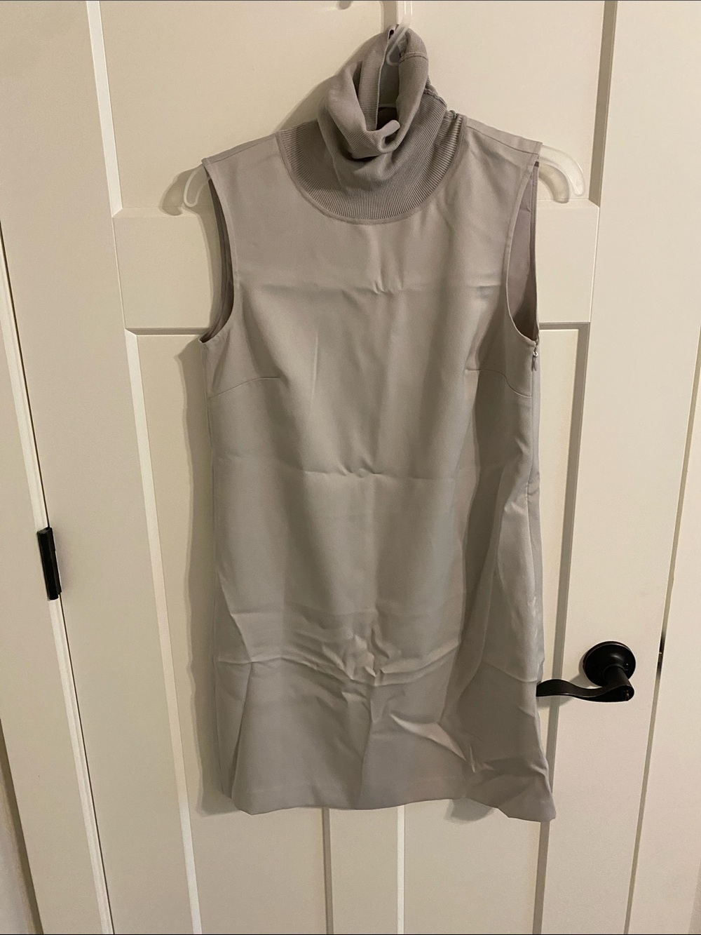 Club Monaco Sleeveless Turtleneck Shift Dress in Light Gray